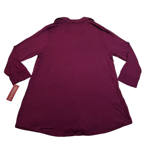 Merona Jersey Knit Button Up Tunic Shirt Size XL NEW Maximalist Classic Casual - Picture 2 of 8